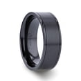 thumbnail image 1 of WOLFGANG Black Titanium Brushed Finish Men’s Wedding Ring with Polished Dual Offset Grooves – 6mm & 8mm, 1 of 3