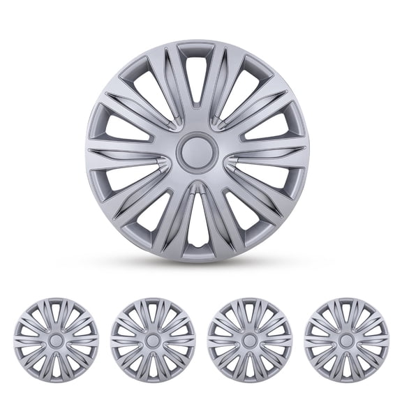 WOLFSTORM 16" Wheel Covers & Hub Caps ABS Lacquer Silver, 4 Pack