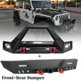 thumbnail image 1 of WOLFSTORM 2PC Front + Rear Bumper For 2007-2018 Jeep Wrangler JK JKU w/D-Rings +LED Lights, 1 of 16