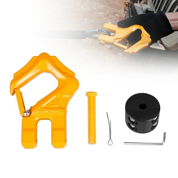 WOLFSTORM 8T Winch Hook + Rubber Stopper Set For Synthetic Winch Rope Off Road UTV ATV