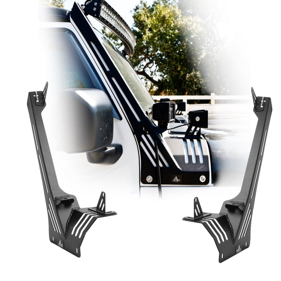 WOLFSTORM For 18-22 Jeep Wrangler JL Gladiator JT A-Pillar Light Bar Mount Bracket Black