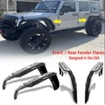 thumbnail image 1 of WOLFSTORM Front/Rear Fender Flares for 2007-2018 Jeep Wrangler JK Powder-Coated Steel Equipped with LED Turn Signal Lights & LED Side Marker Lights 4PCS(Front+Rear Fender Flares), 1 of 12