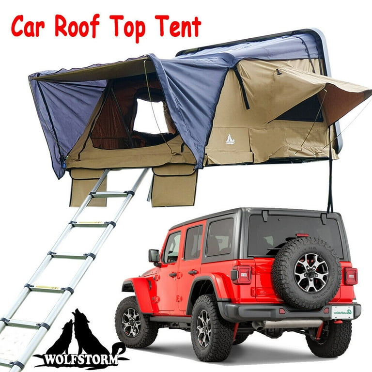 Pop up Car Rooftop Tents for Camping, Pop Up Roof Overlander  Tent, Truck SUV Camping Rooftop Tent with Aluminum Alloy Telescopic Ladder,  Waterproof Car Rooftop Tents for Camping (Black) : Automotive
