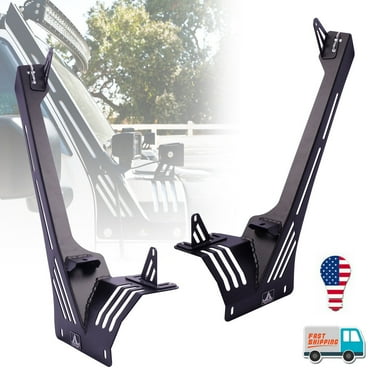 WOLFSTORM Light Bar Mounting Brackets For 2018-2023 Jeep Wrangler JL JT Heavy Duty Steel Front Windshield Frame A-Pillar Light Mount Brackets