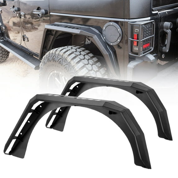 WOLFSTORM Rear Fender Flares 2PC for 2007-2018 Jeep Wrangler JK Offroad Metal Duty Steel