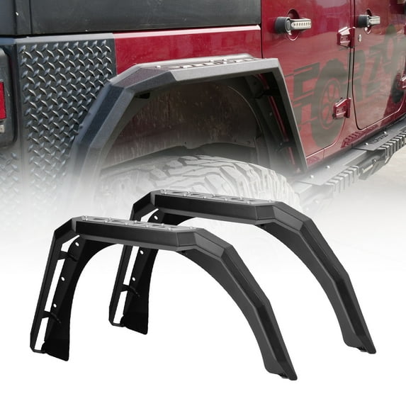 WOLFSTORM Rear Fender Flares fit for 2007-2018 Jeep Wrangler JK/JKU