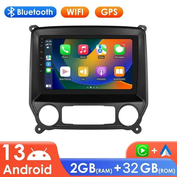 WOLFWO 10.1" Car Stereo Radio for Chevy Silverado & GMC Sierra 2014-2018, Wireless CarPlay Android Auto, 5G WiFi GPS Navigation, Bluetooth FM/SWC, Touchscreen, Plug & Play