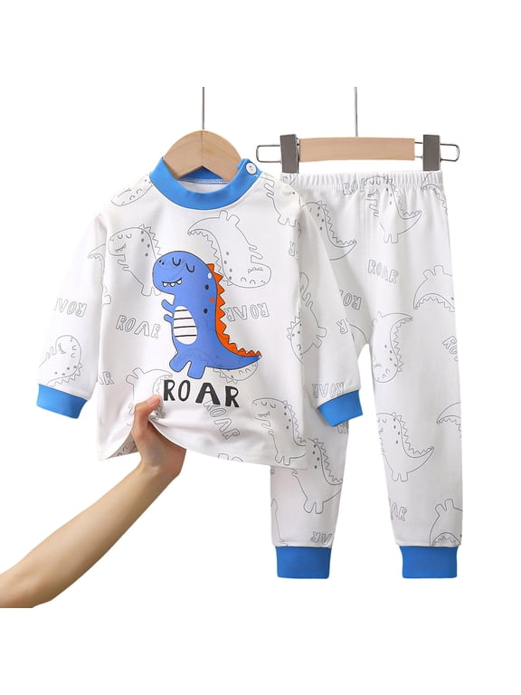 Baby Kids Toddler Boys Girls Easter Pajamas Animal Truck Rabbit Buddy Pajamas Easter Gift Sleepwear Pjs Set 6M-12Y (3-6 Months Blue)