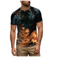 thumbnail image 1 of WOLIAUO Funny Mens Halloween Crewneck T-Shirt Lightweight Breathable Short Sleeve Mens Summer Shirts for Everyday, Shirts for Men Graphic Print Tops 3XL Black, 1 of 8