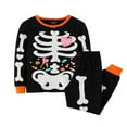 thumbnail image 1 of WOLIAUO Kids Pajamas for Boys Skeleton Glow-in-The-Dark Cotton Snug Fit Sleepwear Toddler Clothes Halloween Outfit (2-3 Years Pink), 1 of 8
