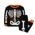 thumbnail image 1 of WOLIAUO Kids Pajamas for Boys Skeleton Glow-in-The-Dark Cotton Snug Fit Sleepwear Toddler Clothes Halloween Outfit (7-8 Years Orange), 1 of 8