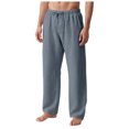 thumbnail image 1 of WOLIAUO Mens Linen Pants Summer Beach Pants Casual Loose Fit with Waist Drawstring Lightweight Vacation Clothing (5XL Dark Gray), 1 of 6
