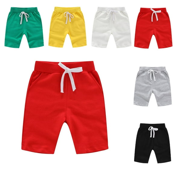 WOLLED 1-11Y Kids Toddler Cotton Shorts Summer Pants Boys Girls Versatile Shorts Baby Elastic waist Pants