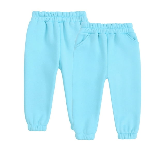 WOLLED 1-13 Years Sweatpants for Kids Toddler Boys Girls Fall Winter Loose-Fit Trousers Baby Warm Fleece Jogger