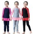 thumbnail image 1 of WOLLED 1-14T Kids Toddler Girls Rash Guard Swimsuits Set Baby UPF50+ Sun Protection Beach Bathing Suit 3 Piece Long Sleeve Rash Guard Swimwear with Hat, 1 of 11