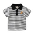thumbnail image 1 of WOLLED 1-6T Toddler Baby Boys Casual T-Shirt Lapel Short Sleeve Shirt Summer Loose Stripes Blouse Top, 1 of 8