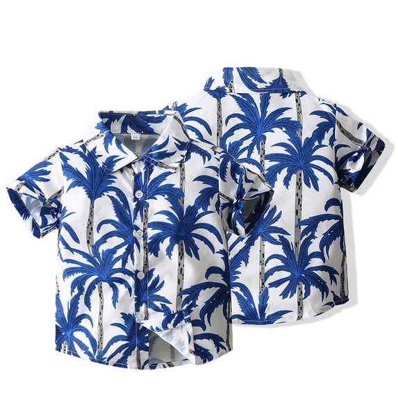 WOLLED 1-6Y Baby Toddler Summer Hawaiian Shirt for Boys Short Sleeve Button down Shirt Beach Casual Shirts Blouses
