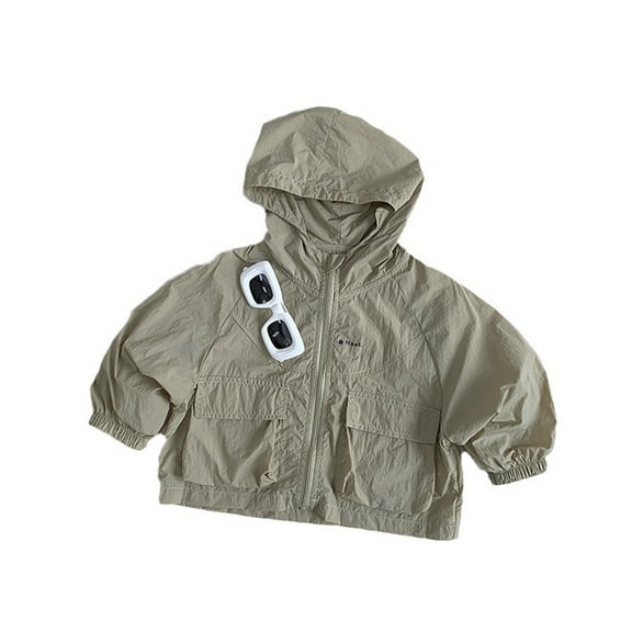 WOLLED Kids Boys Girls Sun Protection Jacket Toddler with Pocket Long Sleeve Sun Shirt Casual Cardigan for 3-12 Yearss