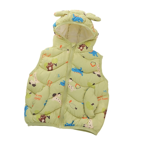 WOLLED 1-6Y Toddler Baby down Cotton Jacket Hooded Vest Boys Girls Sleeveless Undershirt in Small Kids Fall Winter Solid Color Coats Outerwear
