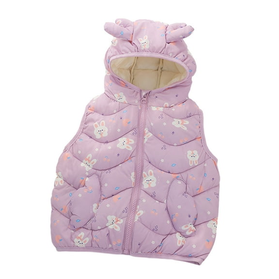 WOLLED 1-6Y Toddler Baby down Cotton Jacket Hooded Vest Boys Girls Sleeveless Undershirt in Small Kids Fall Winter Solid Color Coats Outerwear