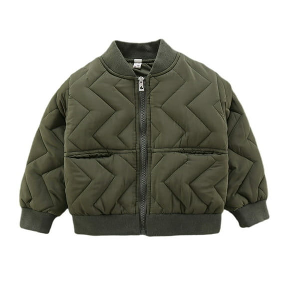 WOLLED 1-8Y Toddler Baby Boys Zip Jacket Outerwear Kids Varsity Baseball Jacket Coat Thickening Fall Winter Warm Cotton Jacket Coats