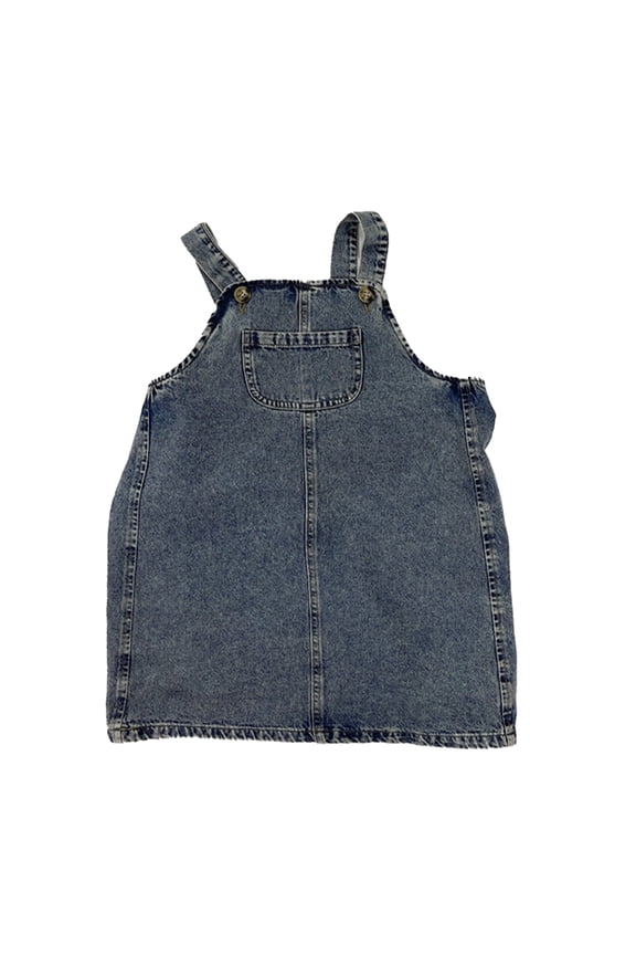1-9Y Girls Denim Dress for Kids Toddler Summer Adjustable Suspenders Jeans Dress Baby Casual Denim Pocket Jeans Skirt
