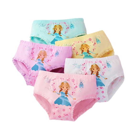 WOLLED 2-12 years Girls Underwear 4 Pack for Kids Various Print Panties Boxer Jock Toddler Cotton Boxer Briefs