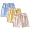 thumbnail image 1 of WOLLED 2-13 Years Girls Boys Cotton Linen Shorts for Kids Toddler Drawstring Elastic Waist Casual Shorts Baby Summer Solid Color Shorts, 1 of 9