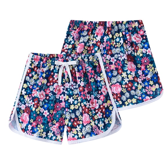 WOLLED 2-8 Years Girls Boys Swimwear Shorts for Toddler Kids Summer Floral Beach Swimsuit Baby Bathing Swim Trunks Suit Quick Dry Swimming Shorts