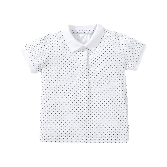 WOLLED 2-8Y Toddler Baby Girls Casual T-Shirt Lapel Short Sleeve Shirt Summer Loose Blouse Top