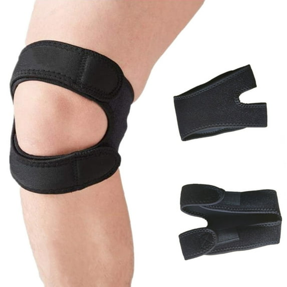 WOLLED 2PCS Adjustable Knee Brace for Kids, Youth, Women & Men Sport Support Strap Patella Knee Strap Support Band for Arthritis, Tendonitis & Pain