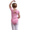 thumbnail image 1 of WOLLED 3-11Y Kids Toddler Girls Ballet Short Sleeve Skirted Leotards Toddler Summer Dance Dress Ballerina Outfits Baby Cotton Ballet Skirt, 1 of 10