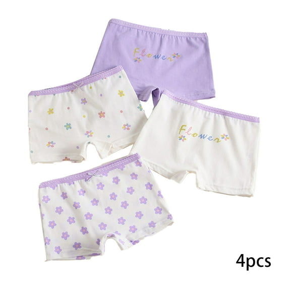 WOLLED 3-12T Toddler Girls Summer Underwear Kids Cotton Shorts Comfort Briefs and Boxers Shorts