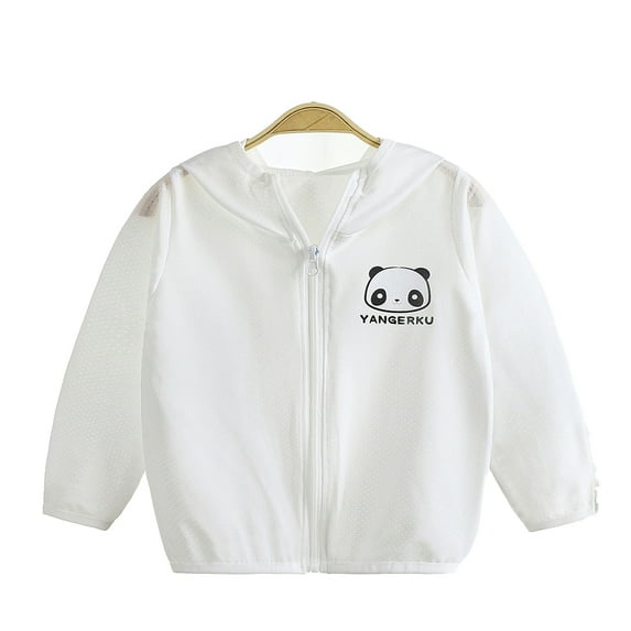 WOLLED 3-12Y Sunsuits for Boys Girls Kids Toddler Hooded Sun Shirt Jacket Youth Spring Summer Ice Silk Sun Protection Lightweight Breathable Rashguard
