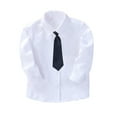 thumbnail image 1 of WOLLED 3-16T Boys' Long Sleeve Dress Shirt Kids Toddler Dress Shirt with Chest Pocket Bowknot /Tie Style with Buttoned Cuffs Shirttail Hem, 1 of 8