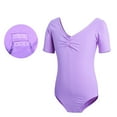 thumbnail image 1 of WOLLED 3-16Y Teen Kids Romper Ballet Leotards Toddler Girls Short Sleeve Hollow Back Dance Dress Youth Summer Jumpsuit Dance Ballet One-Piece Rompers, 1 of 10