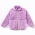 thumbnail image 1 of WOLLED 4-15Y Kids Boys Girls Fleece Jackets Youth Coral Velvet Zipper Tops Middle Large Children's Fall Winter Padded Casual Coats Outerwear, 1 of 9