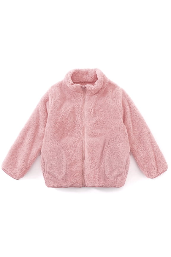 4-15Y Kids Boys Girls Fleece Jackets Youth Coral Velvet Zipper Tops Middle Large Children's Fall Winter Padded Casual Coats Outerwear