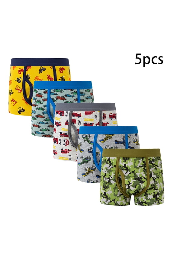 5-Pack Toddler Kids Boys Cotton Underwear Boxer 2-12Y Teenagers Baby Soft Briefs Kids Dinosaurs Four Corners Shorts