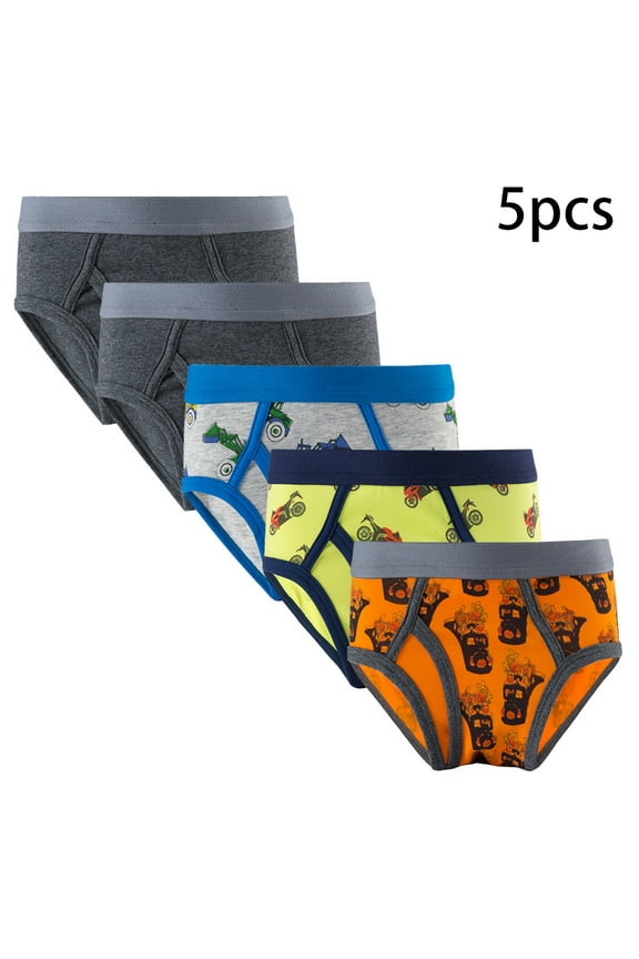 5Pcs Boys' and Toddler Underwear, kids triangle briefs Briefs Teen Solid Color Comfort Flex fashion Briefs,for 2-12Y