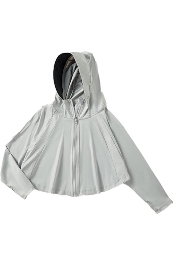 6-11Y Toddler Kids Thin Sun Shirt Boys Girls Sunsuits Jacket Kids Hooded Rash Guard Zipper Tulle Summer Sun Protection Teen Fashions Versatile Sun Protection Jacket