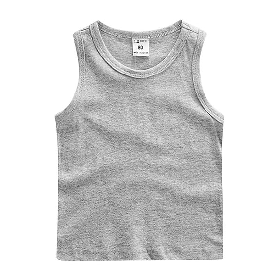 WOLLED Baby Boys Girls Sleeveless Tee Shirt 1-12Y Kids Toddler Summer Crew Neck Tank T-Shirts