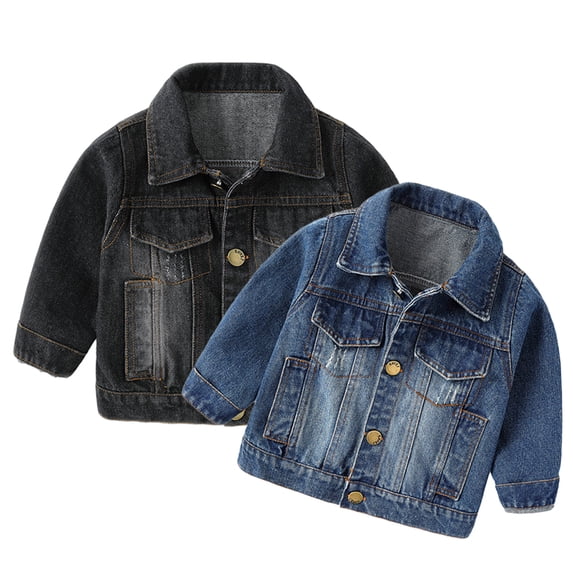 WOLLED Baby Boys Spring Denim Jacket Coat Toddler Button down Jeans Casual Outwear Infant Fall Cowboy Fashion Denim Coat Tops for 9M-5Y