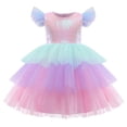 thumbnail image 1 of WOLLED Baby Girl Sequins Dress Toddler Flower Girl Sleeveless Princess Tutu Dresses Party Wedding Gown Sparkle Tulle Cake Skirt Dress 2-6T, 1 of 7
