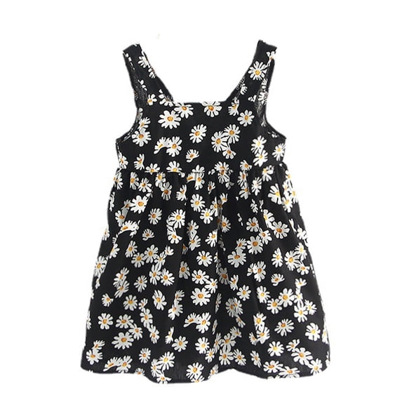 WOLLED Baby Girls Tutu Cotton Dress Toddler Summer Sleeveless Backless Party Dresses Flower Princess Birthday Sundress 1-6Y