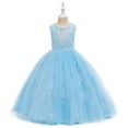 thumbnail image 1 of WOLLED Baby Kids Girls Long Princess Dress Toddler Tulle Party Wedding Formal Dress Little Girls Sleeveless Tutu Gown for 3-12years, 1 of 9