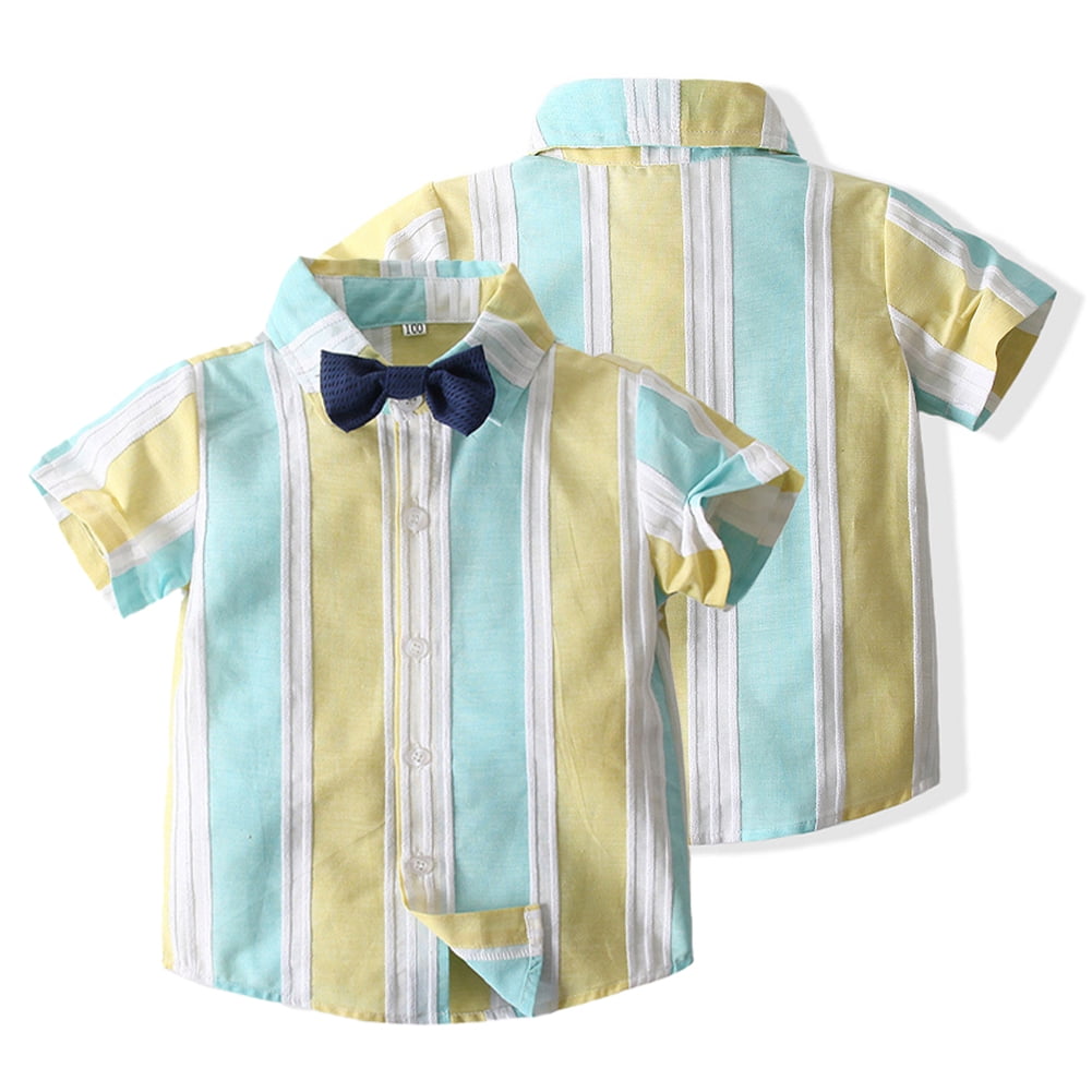 WOLLED Baby Toddler Boys Dress Shirts Summer Short Sleeve Gentleman