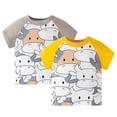 thumbnail image 1 of WOLLED Baby Toddler Boys Summer Short-Sleeve T-Shirt 1-8T Kids Summer 100% Organic Cotton Tees Shirt Tops Casual Cartoon Shirts Blouse, 1 of 8