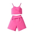 thumbnail image 1 of WOLLED Baby Toddler Girls Sleeveless Camisole Top Shorts Set 2 PCS Summer Causal Cozy Shorts Outfit for 18M-6tT, 1 of 7