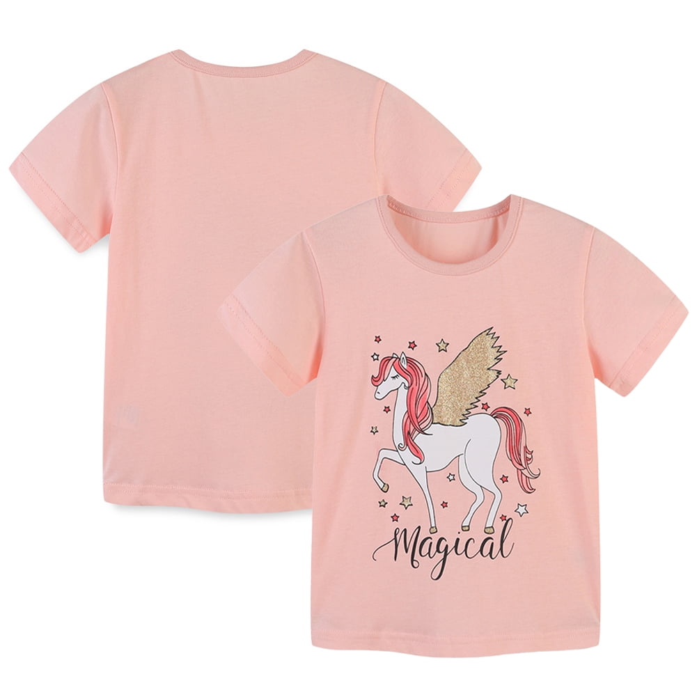 New Arrival Plant Letter Name Novelty Girls Tshirt Kawaii Casual T Shirt  Boys Uni Kids Clothing Crew Neck Girl Clothes S Kid Size 3T Color 19722-pink